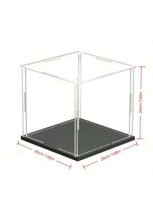 1pc Customized Transparent Acrylic Dustproof Display Box, Suitable For Displaying Flowers, Figurines Or Collectibles (Please Remove The Protective Film Before Use, And Select The Appropriate Size According To Your Needs) - Black - View 5