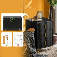 SoBuy Mesita de noche, mesita de noche con 3 cajones y compartimento de almacenamiento, mesa auxiliar moderna para dormitorio y sala de estar. - Negro - Ver 5