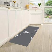 1pc Crystal Velvet Kitchen Rug, Modern Simple Non-Slip Washable Decorative Entrance Mat