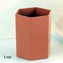 1/2/3pcs Minimalist Hexagon Pen Holder, Office & Student Desk Organizer, Luxury Minimalist Style Large Capacity Desk Decor & Stationery Storage, Suitable For Home, Office, And School