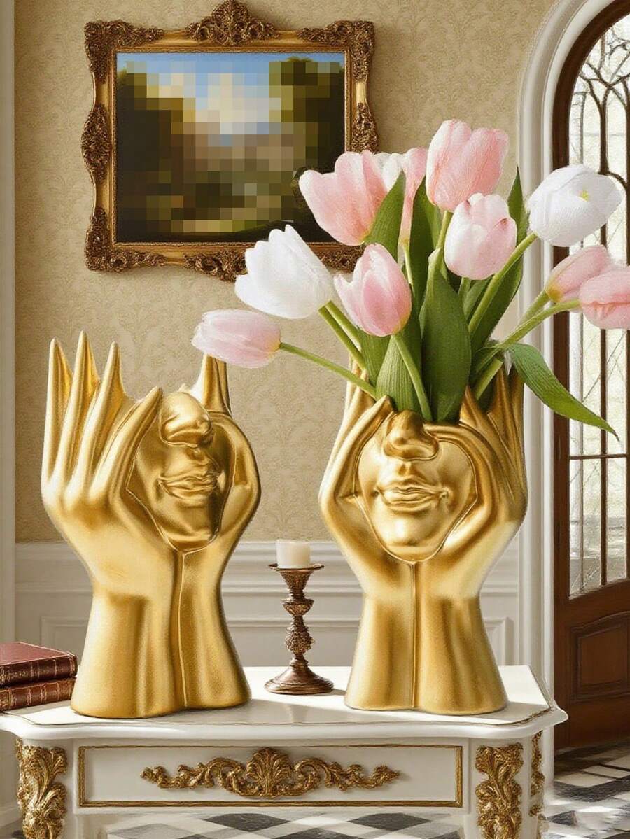 1pc Multi-Functional Creative Human Body Art Vase, Home Decor, Office Desk Organizer Pen Holder, Makeup Brush Holder Room Decor Flower Vase Glass Vase