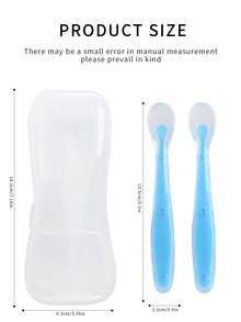 KUNT 1/2pcs Colorful Baby Smiling Face Silicone Feeding Spoon, Soft Tip Training Spoon With Long Handle - Multicolor - View 6