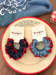 8个/套格纹撞色发圈，打造清新甜美造型，巧妙融合经典格纹图案，红蓝配色活力四射，为整体造型增添层次感和视觉亮点，轻松搭配各种服饰——适合女性和女孩，无论是高马尾、低发髻，还是简单的披散发丝，这些发圈都能轻松应对，是日常造型和头发护理的实用小物。马尾发圈、发圈、橡皮筋、发绳、发带、头饰、运动健身跑步服饰、美容家居发饰 - 彩色 - 查看 4