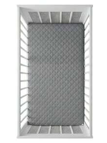 Waterproof Mattress Cover For American And Standard Crib With Elastic Protector 1 Piece - 灰色 - 查看 1