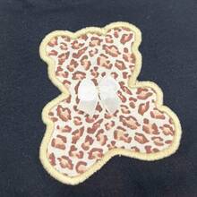Sempre Bebê Baby Girl Clothes Set Kit, Female Long Sleeve Bodysuit, Blogger Pants, Outfit, Bear, Leopard Bow Set - 米色 - 查看 6