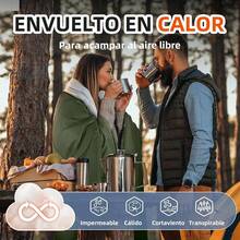 NEWKIBOU Saco de Dormir para Camping 3 Estaciones, Ligero e Impermeable, para Adultos y Niños con Almohada, Antifaz y Tapones, para Senderismo, Viajes y Aire Libre - verde - Ver 4