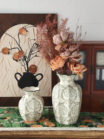 Cabin Kangaroo 1 قطعة إناء خزفي جديد باللون الأزرق والأبيض، ديكور صيني جديد، إناء زهور للغرفة المعيشة، ديكور ردهة المدخل، إناء زهور البيونية القديم، ديكور منزلي بأسلوب الخزف الصيني الأزرق والأبيض، إناء زجاجي