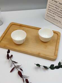 1/2 Pcs Bamboo Wood Tray, Serving Plate, Breakfast Plate, Restaurant Kitchen Tray, Fruit Plate, Coffee Plate, Tea Plate, Snack Plate, Living Room Decor, Suitable For Hotel, Restaurant And Home Use, Can Hold Fruit, Dessert, Snacks, Holiday, Thanksgiving, Christmas, New Year, Outdoor, Beach And Patio Multi-Functional Tray. - Apricot - View 6