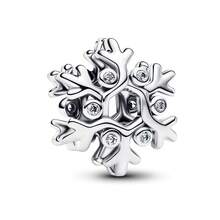 1个时尚闪亮银色系列绳结，雪花、翅膀、心形、数字、电影主题珠子吊坠，百搭铜质DIY手链项链小礼物 - 銀色 - 查看 17