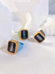 1pc New Finger Ring Counter, Electronic Digital Hand Tally Counter, Manual Counting Ring With Large Display, Battery Operated Clicker Tool - Multicolor - View 1