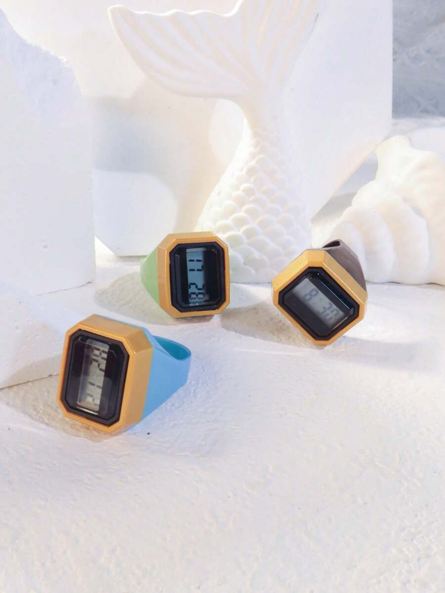 1pc New Finger Ring Counter, Electronic Digital Hand Tally Counter, Manual Counting Ring With Large Display, Battery Operated Clicker Tool - Multicolor - View 1