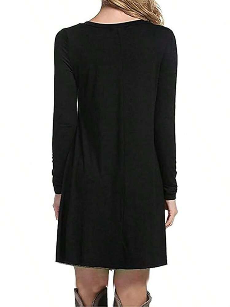 molerani women's casual plain simple t shirt loose dress MOLERANI Women's Long Sleeve Casual Swing Simple T-Shirt Loose Dress,Mauve,XL  at Amazon Women's Clothing store