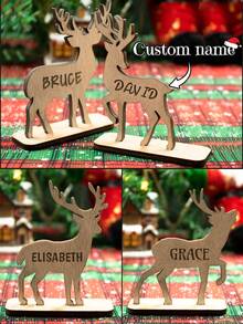 Personalisierte Weihnachtsdekoration mit Namen, individualisierte Weihnachtsdekoration, anpassbare Weihnachtsdekoration für Zuhause, anpassbarer Rentier-Aufsteller, Wohnzimmerdekoration, Raumdekoration, Weihnachtsgeschenke, Kindergeburtstagsfavors, Kinderspielzeug, Schreibtisch, Weihnachtsdekoration für das Büro, Weihnachten, Outdoor, Jungen, Mädchen, Vater, Mutter, Kinder, Familie