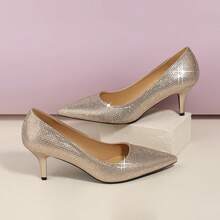 Women's Pumps Pointed Closed Toe Low Heels Dress Shoes For Work Business Office Wedding Casual 2.3 Inch-20256688 - Đá Rhinestone Vàng - Xem 5