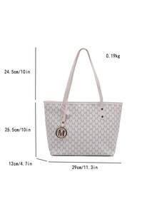 大容量女士通勤包，个性化手提包，2025新款精致小众单肩包，高品质女士包 - 白色 - 查看 2