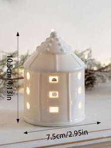 1PC Christmas Romantic Decorations Ceramic House (Without Lights,Four Styles To Choose From), High-Quality Home Decorations, House Decorations, Leisure Halls, Hotels, B&B Atmosphere Ceramic Decorations, Suitable As A Christmas Gift For Girls, Creating A Festive Atmosphere, Cute And Warm Christmas Decorations