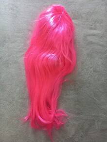 Long Wig Costume Party Cosplay Halloween Carnival - Màu Hồng Tươi - Xem 5