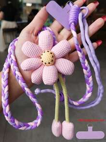 2026 New Year & Valentine's Day Smart Phone Lanyard Crossbody Bag, Women's Long Floral Handmade Woven Strap, Durable, Anti-Lost For Outdoor, Comes With Pad Ring, Suitable Gift For Moms, Smart Phone Wrist Strap, Smart Phone Charm, Key Chain, Smart Phone Crossbody Bag, Phone Accessories, Phone Pendant - Multicolor - View 16