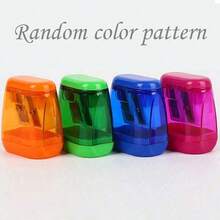 2/4/6/8/PCS Manual Pencil Sharpener - Dual Hole Compact Handheld Design, Suitable For Children, Students, Classrooms, And Home Offices Christmas Gifts, New Year Gifts. Random Color Pattern