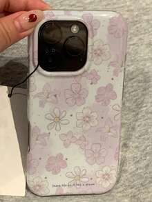 Cute Daisy Spring Flower Purple Phone Case Compatible With IPhone 17 ProMax 16 15 14 13 12 Pro Max 11 Lovely Floral Shockproof Soft Back Cases - Light Purple Flowers - View 3