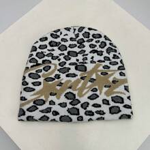 1 件男女通用美式嘻哈街头风格提花针织帽，保暖，适合秋冬季服装