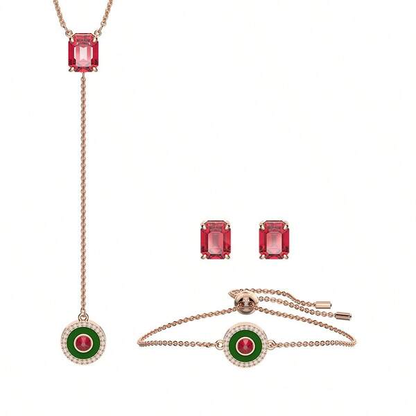 Swarovski SWAROVSKI ALEA Gold-Plated Necklace, Earrings And Bracelet Three-Piece Set For Mother, Girlfriend, Lover, Birthday Gift, Back-To-School Gift, Christmas Gift, Wedding Gift