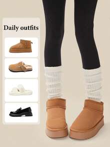 1 Pair Vertical Striped Knit Leg Warmers, Personalized Subculture Y2K Style