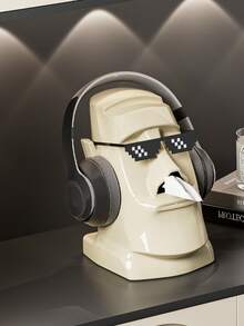 多功能创意石膏纸巾盒，适用于客厅、玄关、卧室书桌、复活节雕像耳机架 - 彩色 - 查看 3