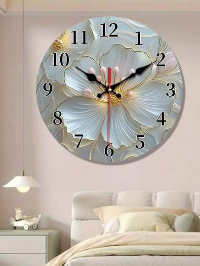 Elegante Wooden Wand Klok Silent Operation, Moderne Quartz Movement, Round Plastic Frame Ideal Living Room, Bedroom, Office Perfect Home Room view 2