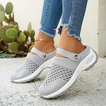Women's Comfortable Thick-Soled Sneakers, Breathable And Lightweight Walking Shoes, Fashionable Thick-Soled Casual Sneakers