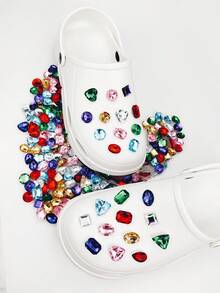 30 Pieces Random Style Shiny Y Acrylic Rhinestone Shoe Accessories - Multicolor - View 9