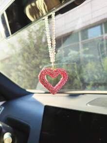 Colgante de coche - Precioso colgante decorativo de espejo retrovisor de coche con cristales brillantes - Accesorios colgantes lindos para coche - La cadena de cristal se puede usar para el espejo retrovisor, el salpicadero o la puerta del coche - Regalo de coche para niñas, brillantes rhinestones, decoración interior juguetona, decoración de alta calidad