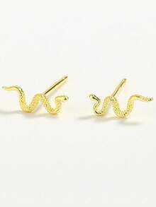 1 Pair S925 Sterling Silver Snake Hoop Earrings With Micro-Inlaid Zirconia Stones, Luxury European & American Design Jewelry For Women, Suitable For Valentine's Day, Anniversary, Birthday, Party, Daily Wear