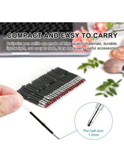 50 Black Ink Cartridges Are Suitable For Decoration Items, Office Use, Home Use, School Use, Birthday Gifts, And As Presents For Friends (Black Ink, 0.5mm)