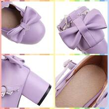 Women Lolita Cosplay Shoes Cross Strap Block Heel Mary Jane Lace Pumps-20256688 - 紫色 - 查看 9