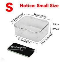 1个装药品收纳盒，透明桌面收纳盒，防尘收纳盒，带翻盖。家用迷你药品收纳盒。多功能收纳，可收纳化妆品、面膜、文具、杂物 - 無色 - 查看 11