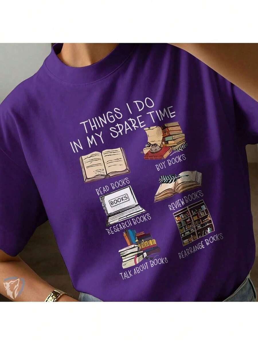 Literary Geek T-Shirt | Creative Fashion For Book And Reading Lovers - 紫色 - 查看 1