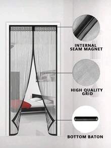 1Set Magnetic Screen Door(Send Thumbtack), Door Screen Magnetic Closure-Keeps Bugs Out Let Breeze In, Heavy Duty Mesh - Pet And Kid Friendly, Works With Front Doors, Sliding Doors - Multicolor - View 11