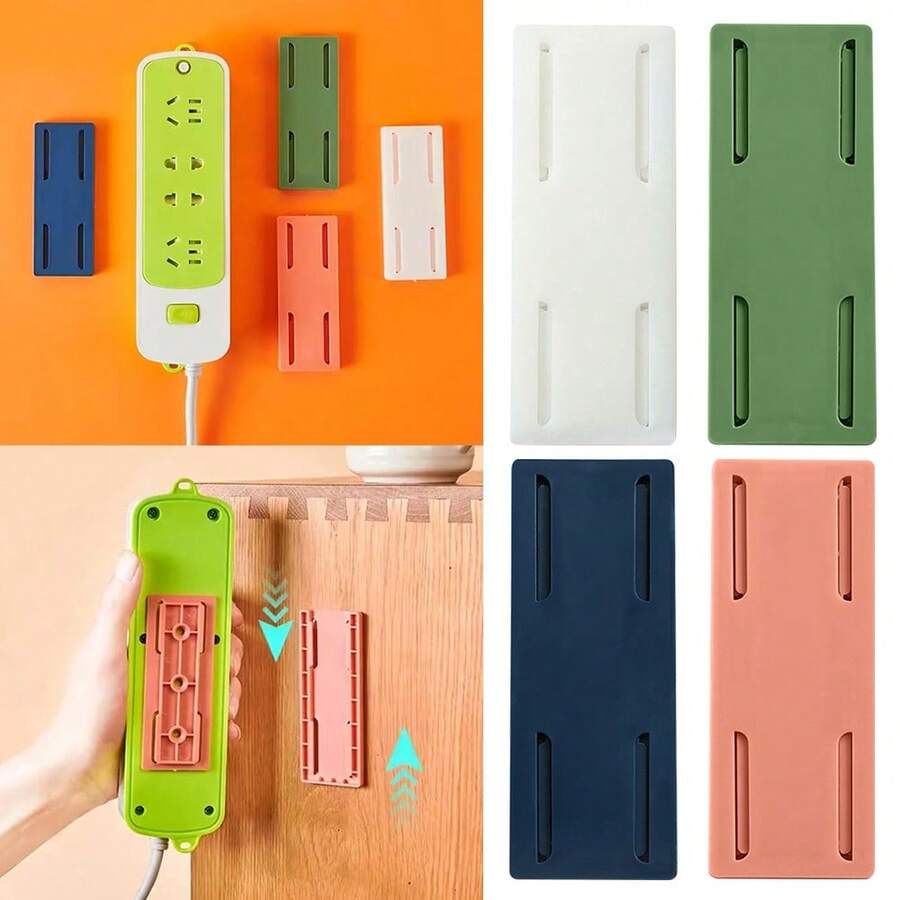 10PCS Socket Holder Plug Fixer Wall-Mounted Power Strip Holder Sticker Punch-Fre - White - View 1