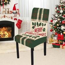 1/4/5/6/7/36pcs Holly Leaf Plaid Pattern Chair Cover/Seat Cushion Set, Suitable For Indoor Home, Restaurant, Hotel, Ideal Choice For Modern Daily Decor. Tablecloth Fits Square Dining Table, Elastic Chair Cover Is Washable. - Multicolor - View 3