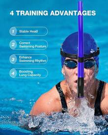 Snorkel Frontal Para NatacióN (Adulto) - VáLvula De Escape Unidireccional: Ideal Para Entrenamiento, Nadar Y Bucear - azul - Ver 12