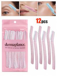 12pcs Female Facial Exfoliating Shaver-Eyebrow Trimmer With Anti-Cutting Blade, Portable Multifunctional Eyebrow Shaving Set, Facial Hair Removal, Fine Facial Hair And Cutin Removal | Eyebrow Shaping Knife & Facial Hair Remover, Multifunctional Facial And Eyebrow Repair, Reusable Exfoliating Beauty Tool