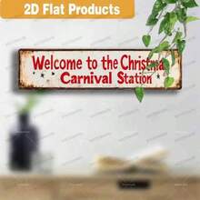2D Flat, 1pc Vintage Metal Wall Sign, Indoor And Outdoor Holiday Decorations For Home, Cafe, Bar, Garden - Easy To Hang, No Battery Power Required, & Christmas Aluminum Sign, Home Decor, Vintage Metal Wall Art, Outdoor Wall Art, Cafe Decor, Seasonal Decoration, Festive Metal Sign, Lightweight Holiday Decor, Tin Surface, Interior Designers, Seasonal Decorators Christmas Decorations Room Decor