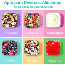 Juego de 6 Recipientes de Acero Inoxidable para Aderezos 180ml - Negro - Ver 11