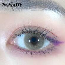 FRESH LADY 1副自然棕色美瞳，瞳孔大小适中，适合日常佩戴、约会、工作或角色扮演，年抛型，14.2毫米 - 棕色 - 查看 5