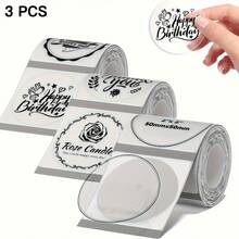 [Transparent Thermal Labels 50*50Mm] Transparent Round Thermal Labels | Self-Adhesive Thermal Label Paper | Thermal Label Printing Paper | For Barcodes/Addresses/Mailers/Logos/Business Printing | Compatible With B3S/M200/M210/M110/M3/M120/M108/P50/P80/P1/P2/DP26/DP30/Q20/Q40/221D/220B Label Printers - Multicolor - View 11