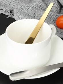 Cuchara de café de acero inoxidable chapada en titanio, cuchara de helado, diseño creativo, útiles escolares, decoraciones de otoño, artículos esenciales para el regreso a la escuela, imprescindibles de otoño