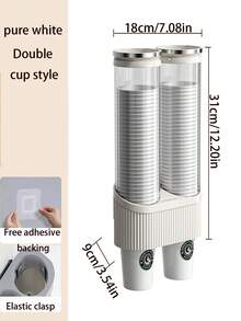 1pc Disposable Cup Holder, Wall-Mounted Cup Dispenser For Water Cooler, Paper Cup Rack, Beverage Station Storage Organizer - Multicolor - View 11