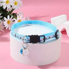 Customized Cat Dog Collar With Free Metal Paw Print Charm - Engraved Name Tag, Cute Kitten Print Adjustable Pet Collar With Bell, Bling Diamond ID Tag Gift For Pet Lovers, Durable Polyester Safety Collar, Anti-Loss Reflective Gear, Playful Animal Design, Easy-Clean Material With Custom Pet Info Engraving - Multicolor - View 11