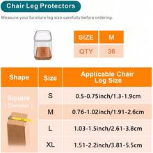 4/16/36 件方形椅腿地板保护垫，硬木地板家具垫，椅腿家具滑块，椅子矩形地板保护垫，硅胶椅腿盖，保护地板和桌腿，防刮降噪（浅棕色） - 淺棕色 - 查看 13